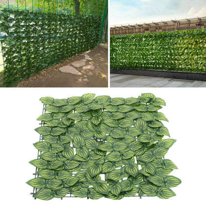 6X Artificial Grape/Watermelon Fence Panels Hedge Leaves Privacy Screen Balcony