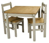 Corona Dining Table & 2 Chairs Grey Wax Rio Solid Pine Mercers Furniture®