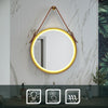 Wall Mounted LED Bathroom Mirror with Warm Lights Demister Gold Frame 600x600mm