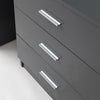 Rio Costa 3 Drawer Bedroom Cabinet Bedside Chest Of Drawers Dark Grey