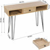 Industrial Style Desk with Drawers Slim Space Saving Console Table Dressing Unit