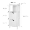 Bathroom Floor Cabinet with Drawers Wooden Storage Unit Adjustable Shelves