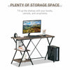 Industrial Computer Desk Office Shelves Bookshelf Storage Vintage Writing Table