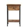 Rustic Wooden Side Table with 1 Drawer&Shelves End Table for Bedroom Living Room