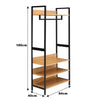 4 Tier Metal Hat and Coat Stand Hanging Clothes Rail Garment Storage Wood Shelf