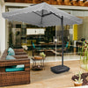 Garden Parasol Banana Cantilever Umbrella Crank Sun Shade Patio Outdoor W/ Base