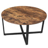 Vintage Round Coffee Table Tea End Table Wooden Sofa Side Living Room