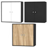 2 Tier Wooden Storage Cabinet Side Furniture Cupboard Bedroom Hallway Shelf Unit