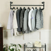 Adjustble Industrial Pipe Clothes Rack Garment Closet Hanging Bar Detachable
