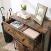 Industrial Side Cabinet Cupboard Drawer Storage Unit Metal Rustic Slim Sideboard