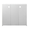 High Gloss Front Doors Sideboard Cabinet Cupboard LED Glass Shelf Buffet White
