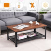 Industrial Coffee Table Vintage Retro End Table Living Room Furniture Mesh Shelf