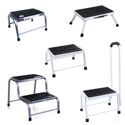 Single/Double Step Caravan Stool Steel Rubber Non Slip Lightweight Motorhome NEW