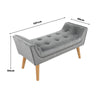 Velvet Fabric Bed End Bench Upholstered Tufted Accent Lounge Sofa Window Seat UK