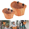Vintage Lady Kids Rattan Wicker Basket Bike Bicycle Handlebar Leather Straps S/M