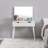 Modern 2 Drawers Dressing Table w/Rectangle Mirror Makeup Dresser Desk White UK