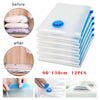 12PCS LARGE VACUUM STORAGE BAGS SEAL VAC COMPRESSED SAVING SPACE 90x130CM