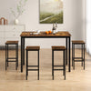Set of 4 Industrial Bar Stools Dining Bar Counter Height Chair Kitchen Breakfast