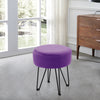 Round Sofa Footstool Ottoman Dressing Table Stool Bedroom Makeup Chair Velvet UK
