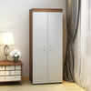 170cm Wooden 2 Door Double Wardrobe w/ Hanging Rail Storage Bedroom Furniture