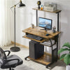 Computer Desk w/Printer Shelf,Rolling Study Desk PC Laptop Table for Home Office