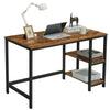 Writing Desk Computer Desk Table for Study with 2 Shelves PC Home Office LWD47X