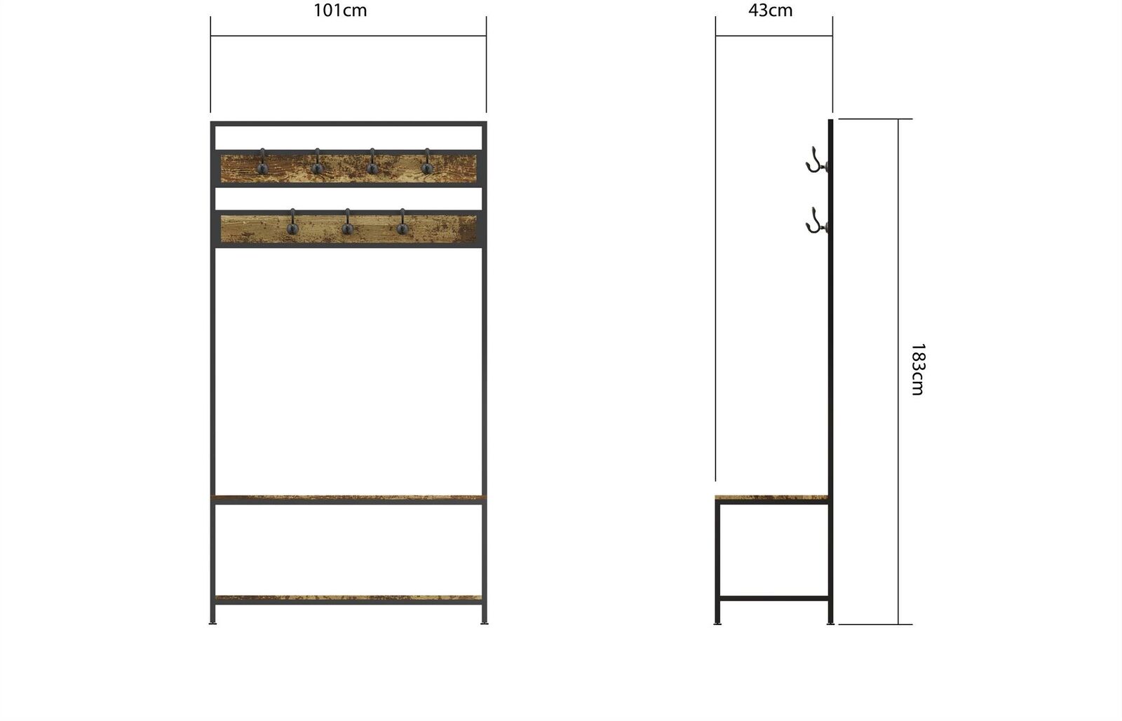 Bala En Racks Bala Living Industrial Coat Rack - Hall Way Furniture – Quildinc