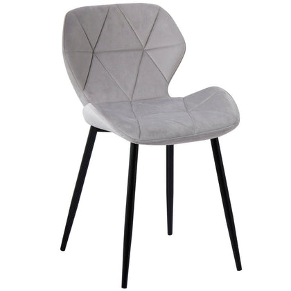 2x Living Dining Room Diamond Pattern Cushioned Padded Designer Chair Velvet