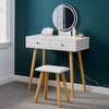 LED White Dressing Table Makeup Desk with Stool Bedroom Furniture Modern Gift