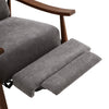 Manual Wing Back Fireside Grey Fabric Recliner Armchair Sofa Lounge Chair Seat