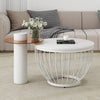 Modern Round Coffee Table Set of 2 Nesting Table Metal Frame Marble Effect HT