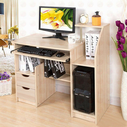 Office Home PC Computer Desk Writing Study Table Workstation Shelf Furniture UK