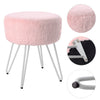 Round Stool Hairpin Style Leg Pouffe Footstool Upholstered Rest Seat Piano Chair