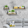 Set of 3 Corner Wall Shelves Industrial Style Metal Wood Shelving Shelf Storage
