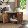 Cat Litter Box Enclosure Furniture Wooden Kitty Hidden Washroom Toilet Dual Door