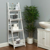 WHITE 4 TIER FOLDING LADDER STORAGE HOME DISPLAY SHELF BEDROOM/BATHROOM