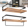 2X Floating Shelf Brackets Shelves Bookshelf Wall Mount Rack Storage Metal Wood