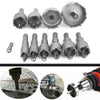 10pc Stainless Steel TCT Hole Saw Cutter Drill Bits Drilling Set for Metal Alloy
