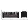 2, 3 Seater Black Grey Fabric Leather Sofa Armchair Couch with Footstool Option