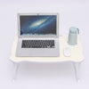 Folding Laptop Bed Tray Table Portable Lap Desk Notebook Breakfast Cup Slot UK
