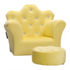 Velvet Kids Sofa Armchair with Free Stool Game Reading Play Children Chair Seat