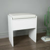 Modern White Dressing Table Jewelry Makeup Desk w/ Round Mirror 2Drawers Bedroom