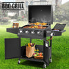 Heavy Duty Gas BBQ Grill Stainless Steel 4 Burner + 1 Side Outdoor Barbecue