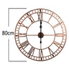 EXTRA LARGE ROMAN NUMERALS SKELETON WALL CLOCK BIG OPEN FACE ROUND 40/60/80CM