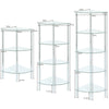 GLASS CORNER SHELF UNIT DISPLAY/BATHROOM/HALL/END/LAMP/COFFEE TABLE HOME STORAGE