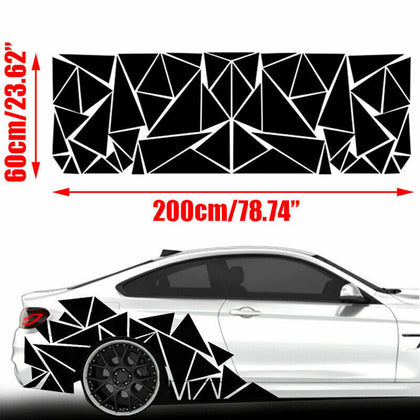 200x60cm Car Body Side Stickers Geometric Triangle Graphics Freestanding Decal