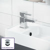 400 mm Basin Vanity Unit Compact Grey Wall Hung Bathroom Sink & Tap Set |