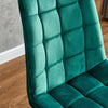 Modern 2x Velvet Dining Chairs Kitchen Dinning Room Metal Leg Padded Dark Green
