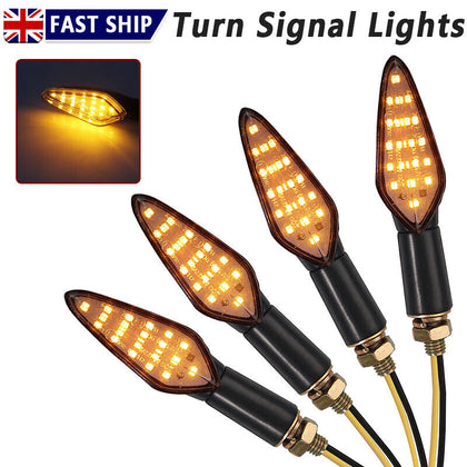 4X Motorcycle Mini Turn Signal Lights Amber Indicator Lamp M10 Universal 12V
