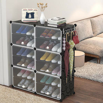12 Tier Shoe Rack Storage Shelf Display Stand Organiser Unit Cabinet Drawer Cube